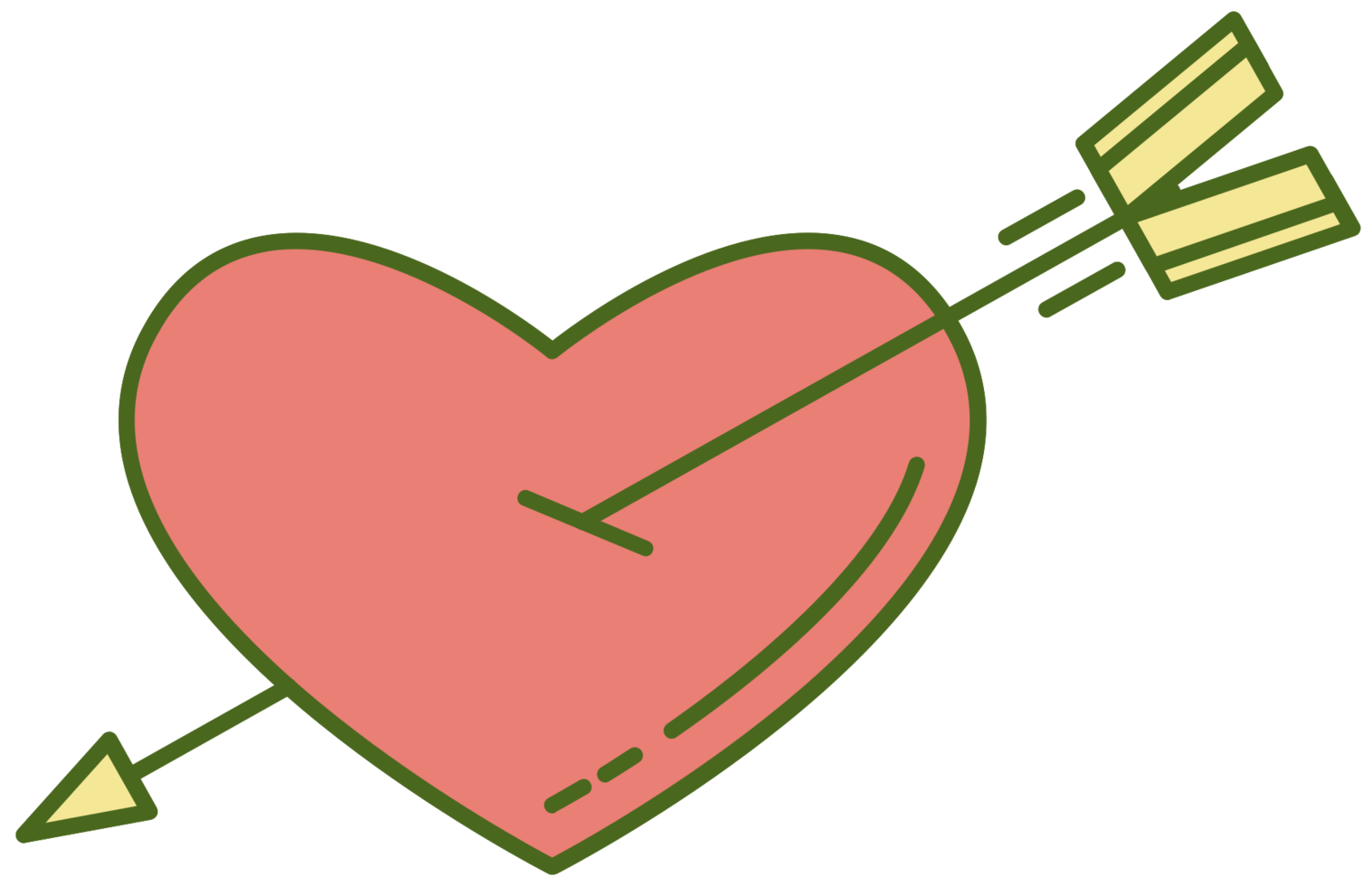 Cure heart with arrow png
