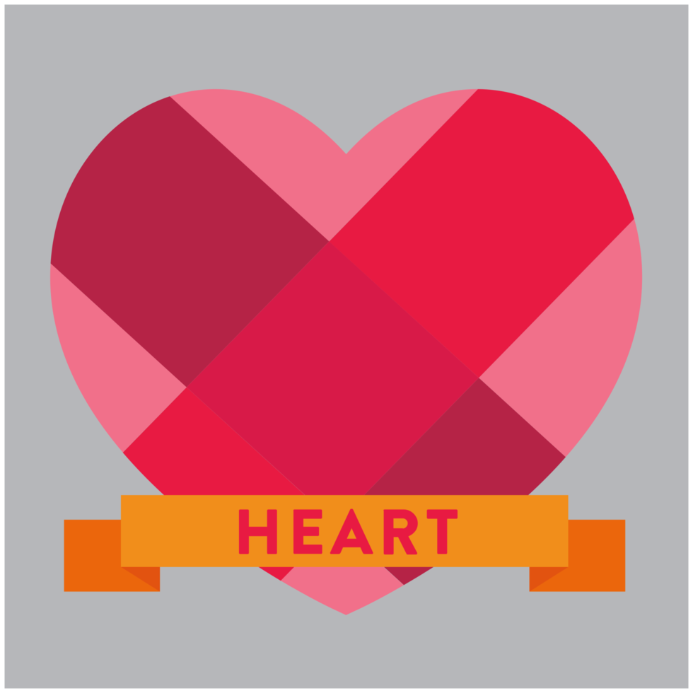 corazón con banner png