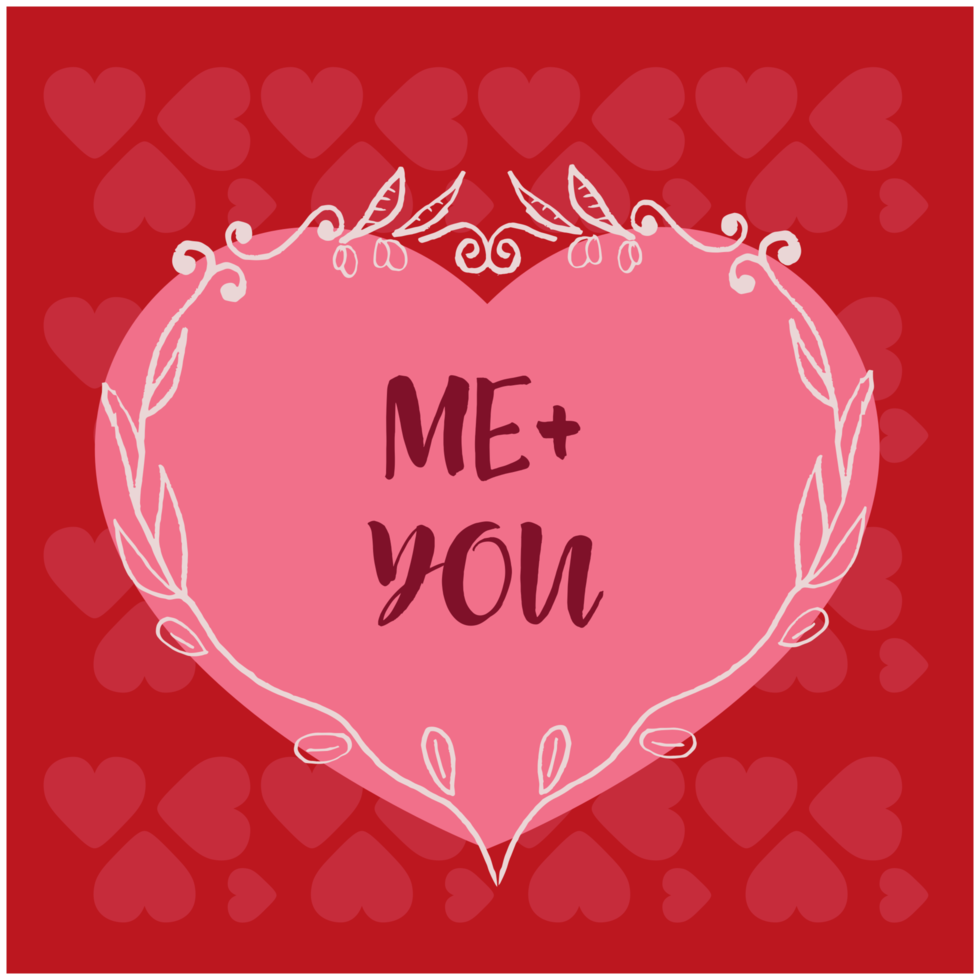 Heart valentine's card png