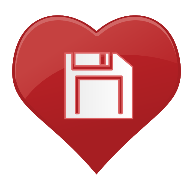 disquete de icono de corazón png