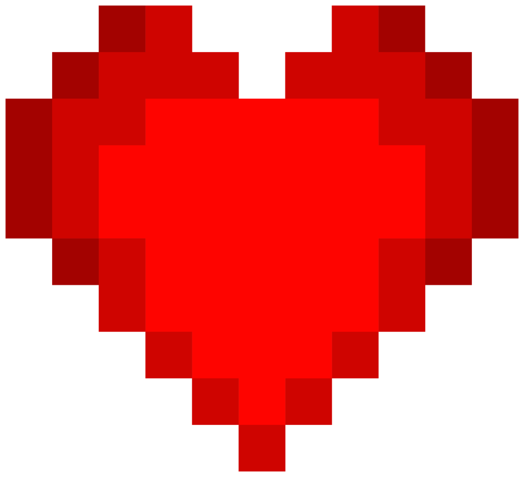 corazón pixelado png