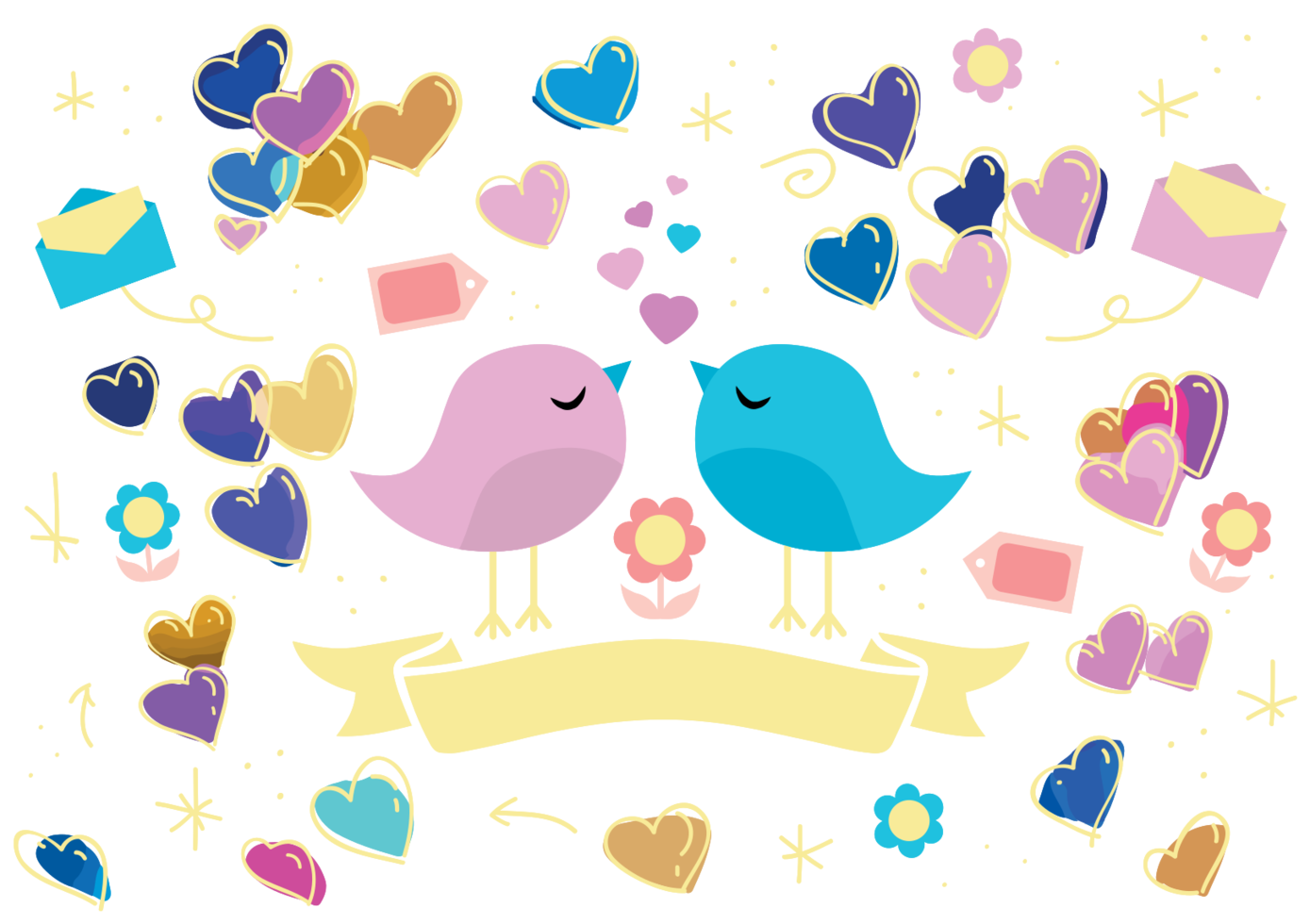 Love bird and heart png