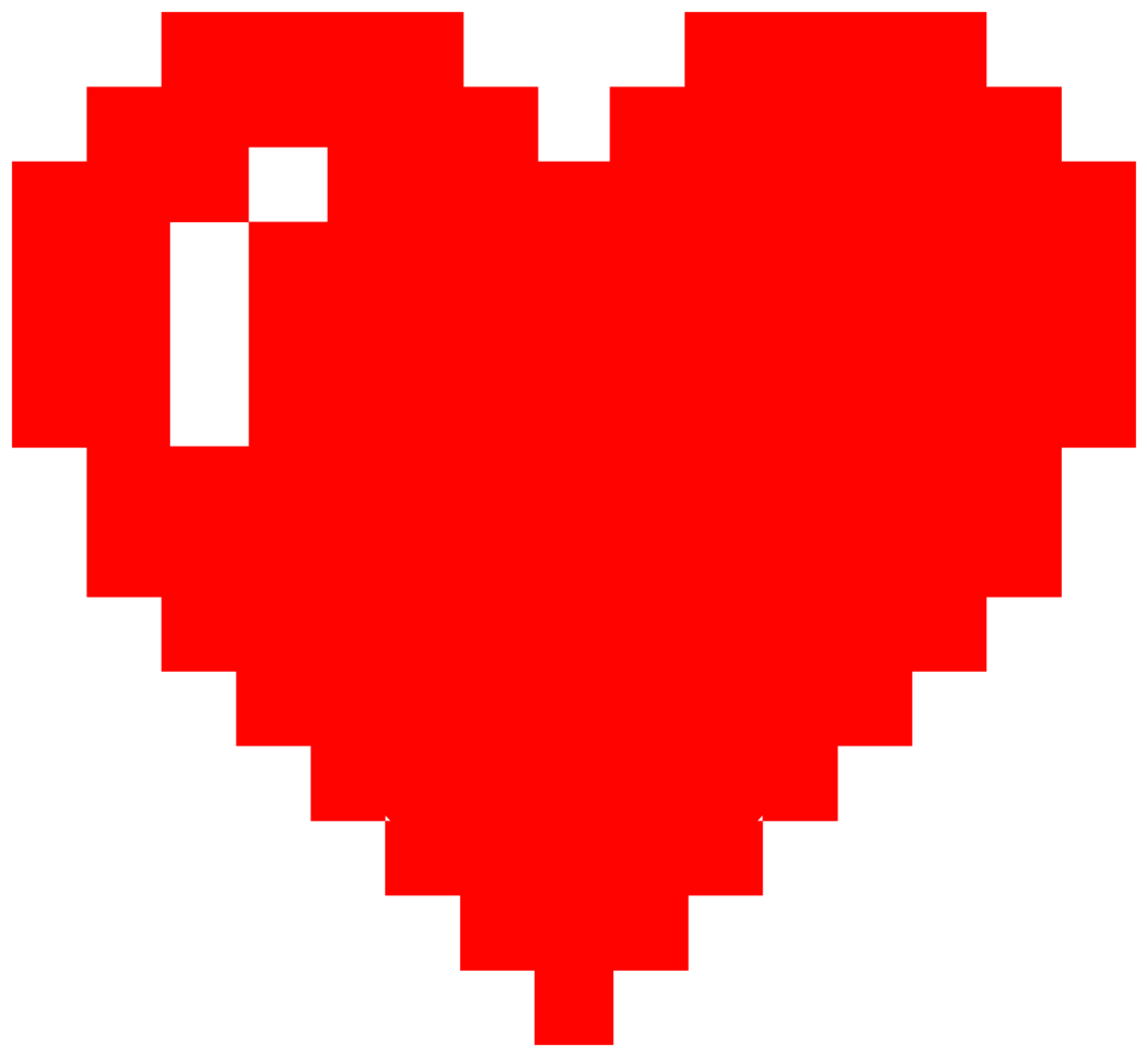 corazón pixelado png