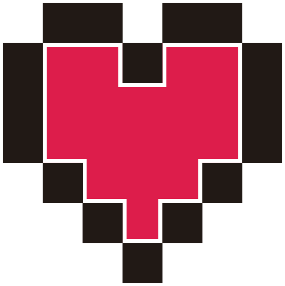 coeur pixélisé png