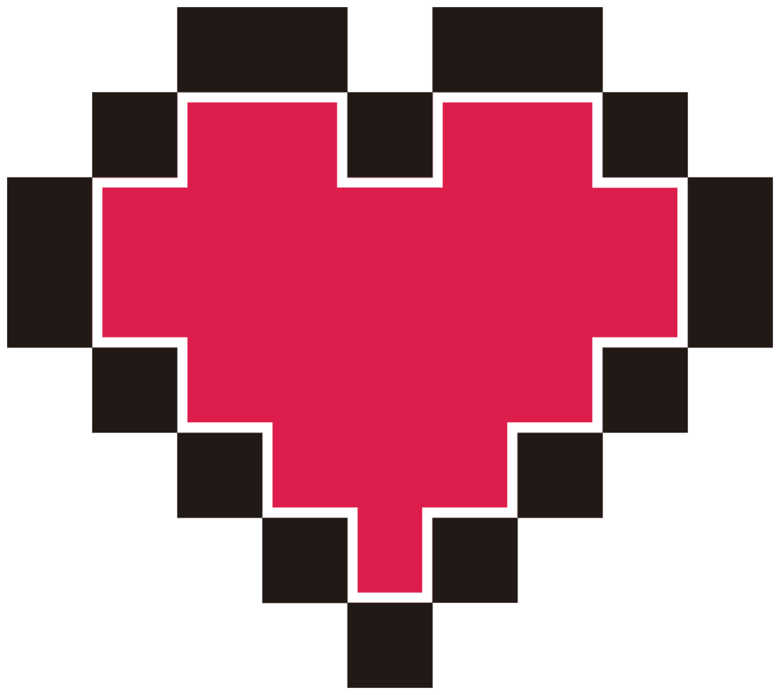 Heart pixelate png