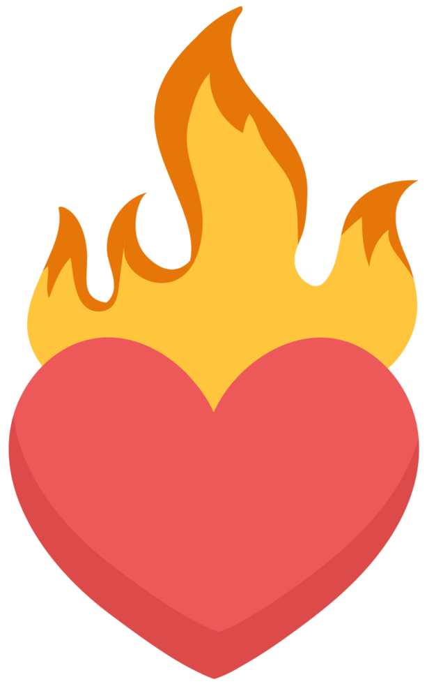 Heart on fire png