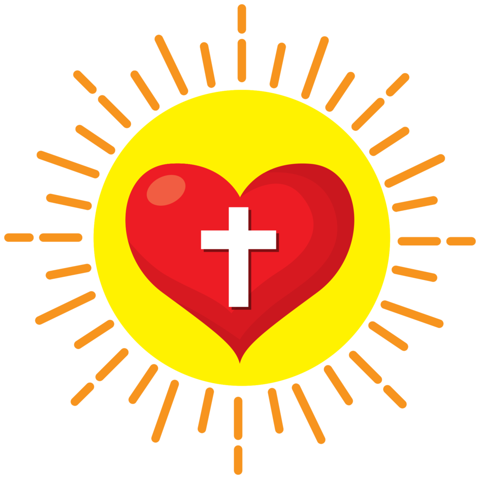 Sacred heart sun burst png