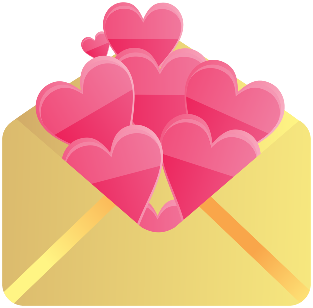 Envelope of heart png