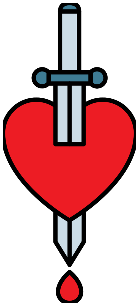 Heart with dagger tattoo png