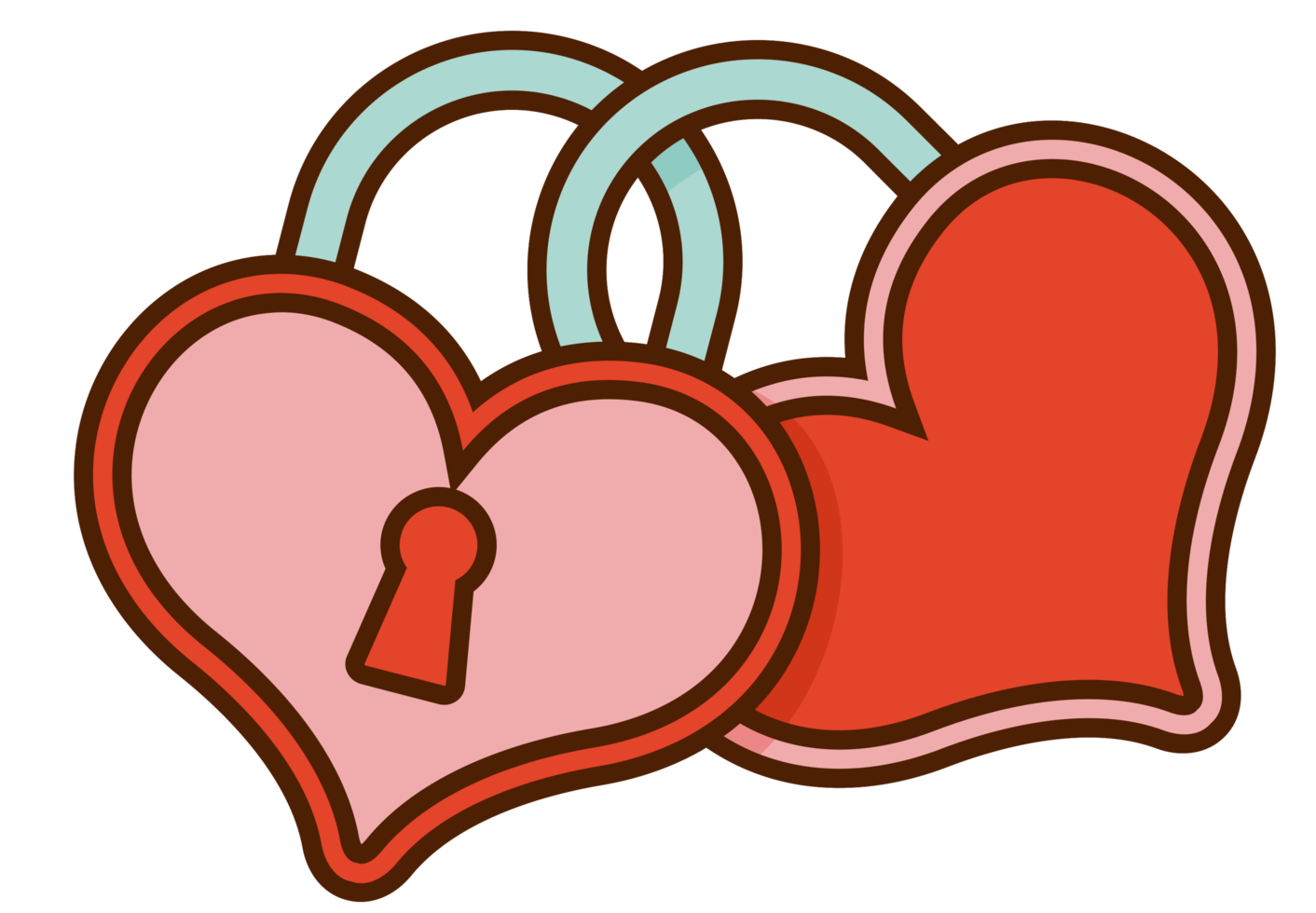 Heart wedding locked png