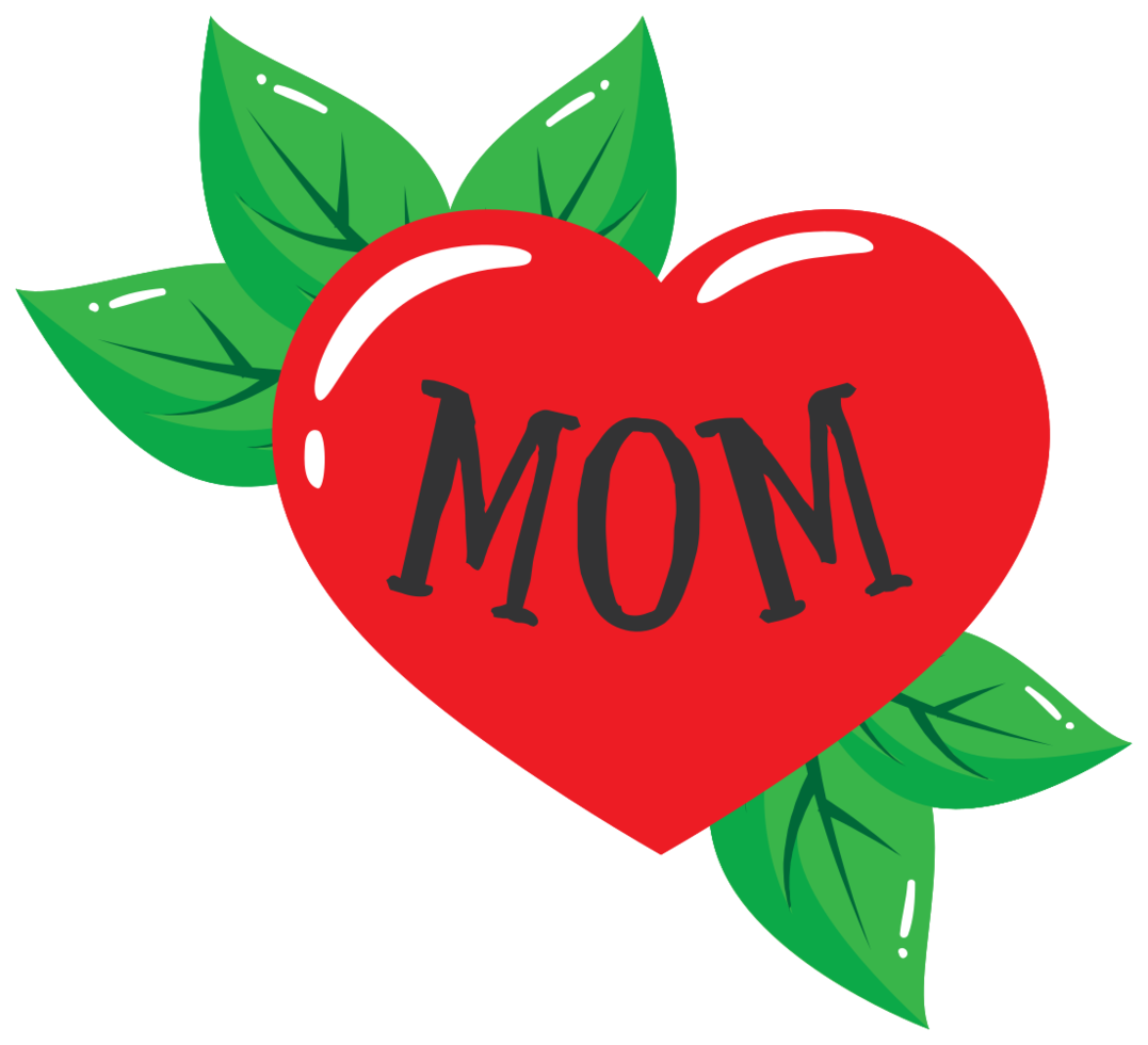 Heart mom tattoo leaf png