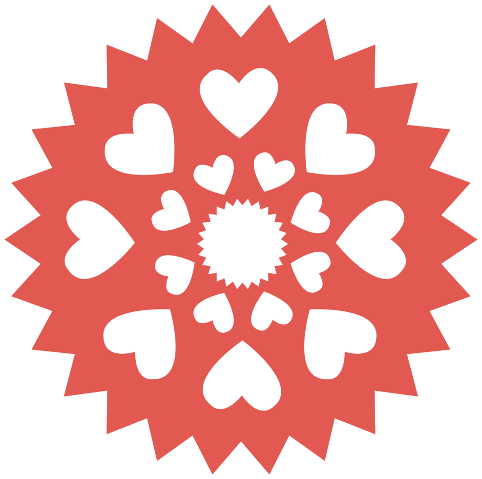 Heart snow flake png