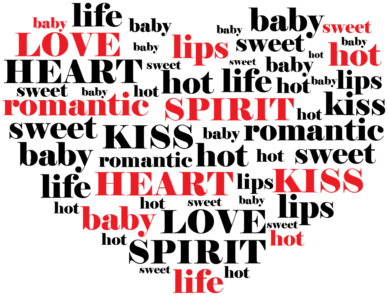composition de typographie d'amour png