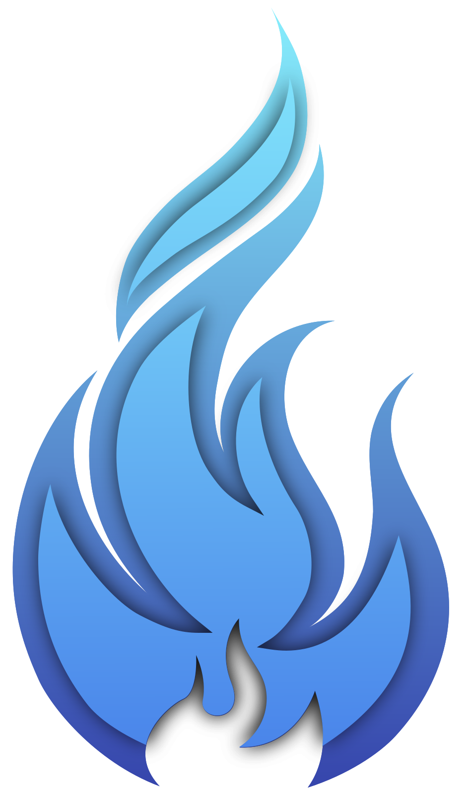 blue fire transparent background