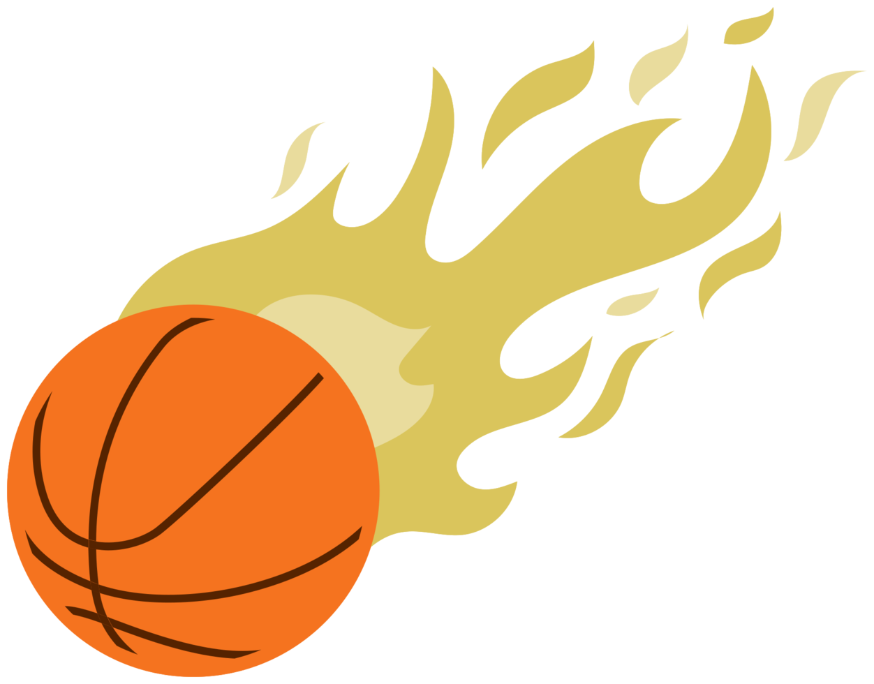 basket-ball en feu png