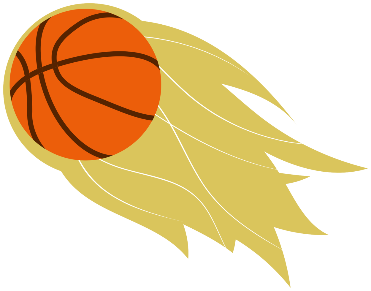 basket-ball en feu png