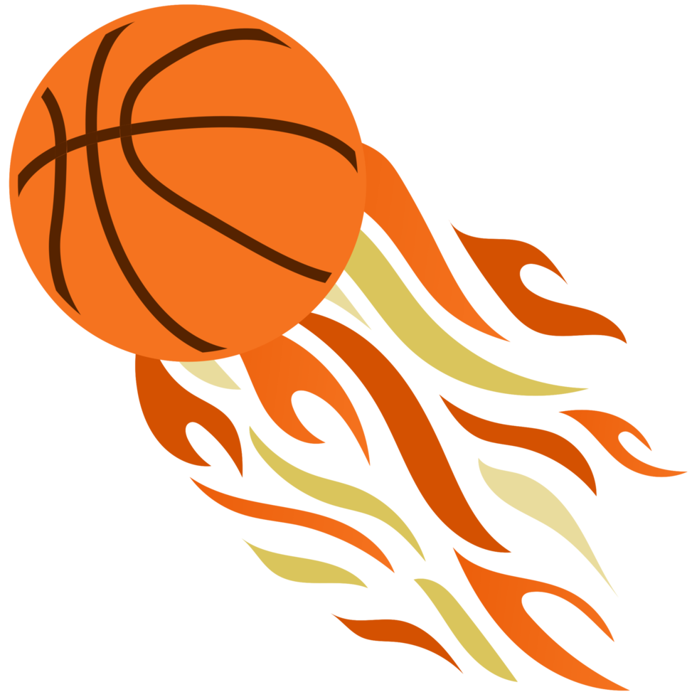 basket-ball en feu png