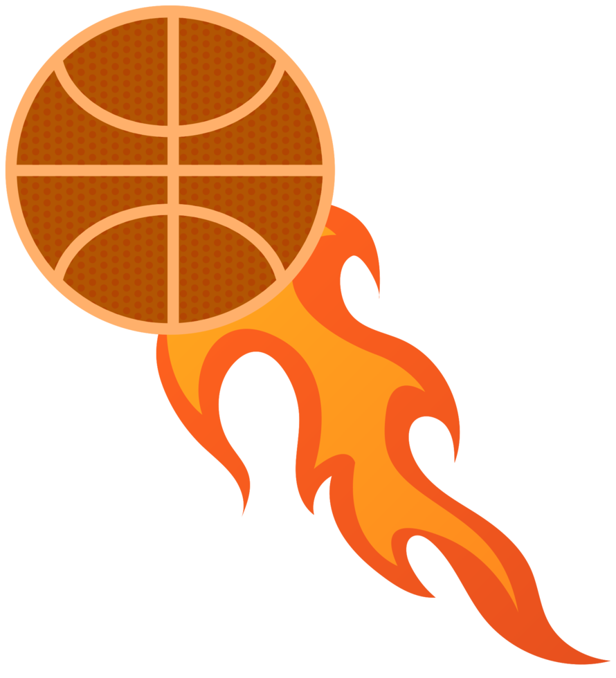 basket-ball en feu png