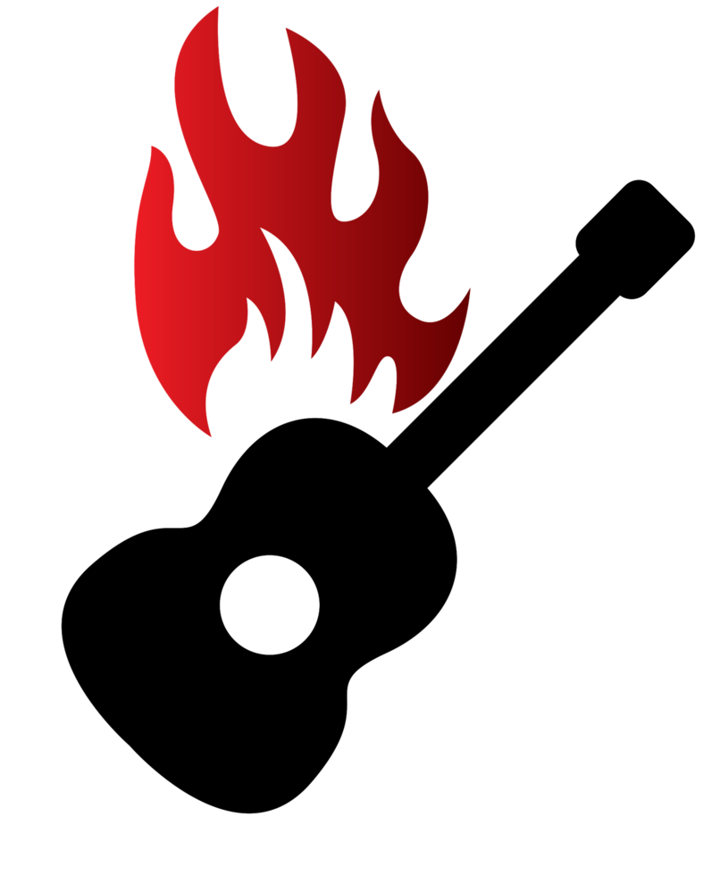 guitare en feu png