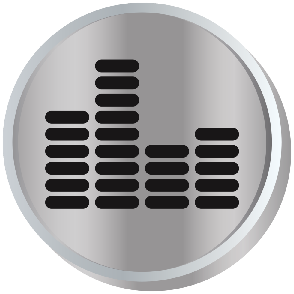Sound bar silver button png