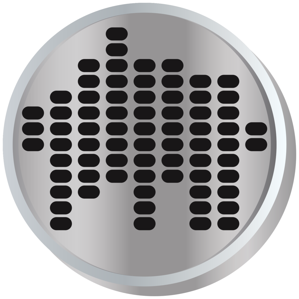 Sound bar silver button png