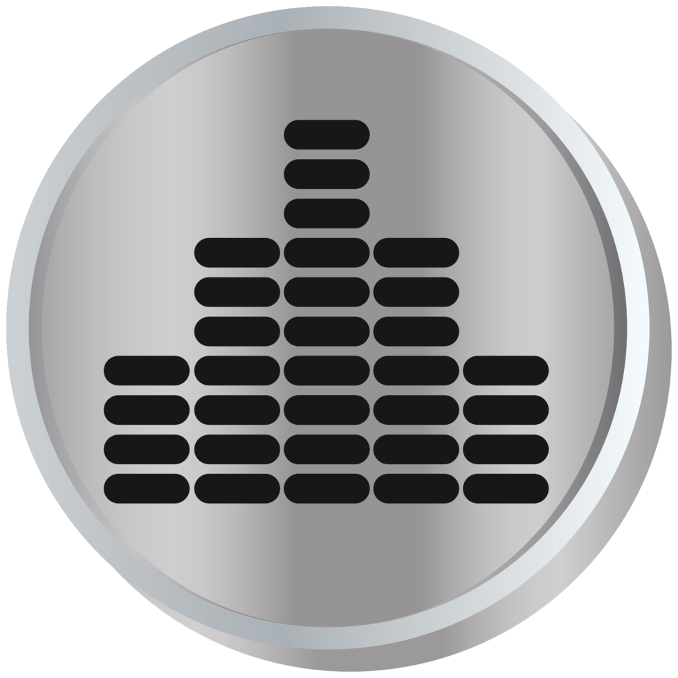 Sound bar silver button png