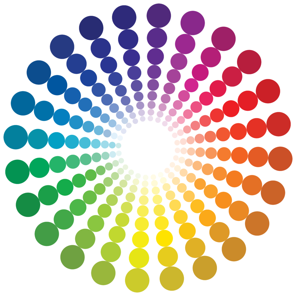 Rainbow dot color swatches png