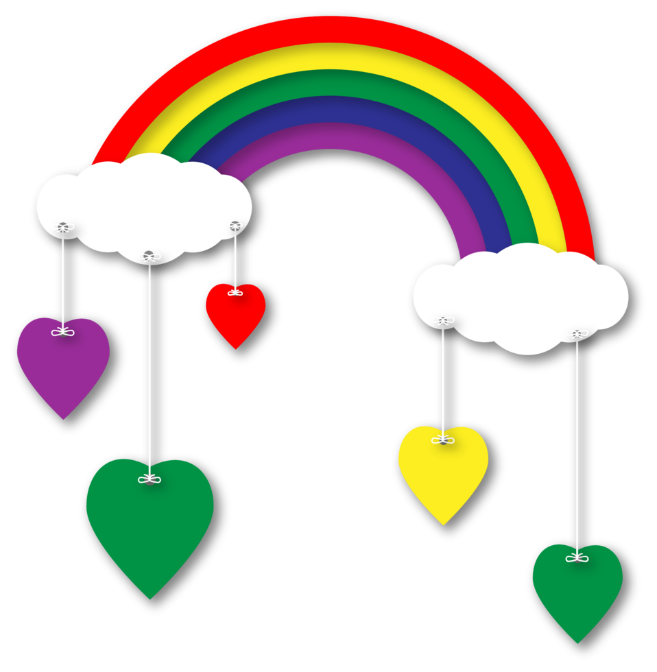 arc-en-ciel et nuage png