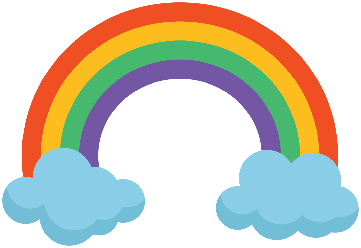 Regenbogen auf Wolke png