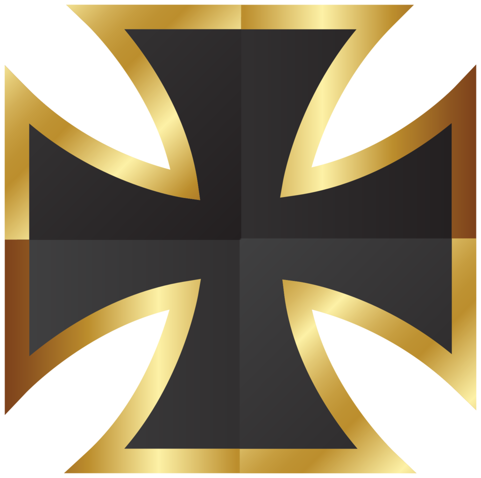 Gold maltese cross png