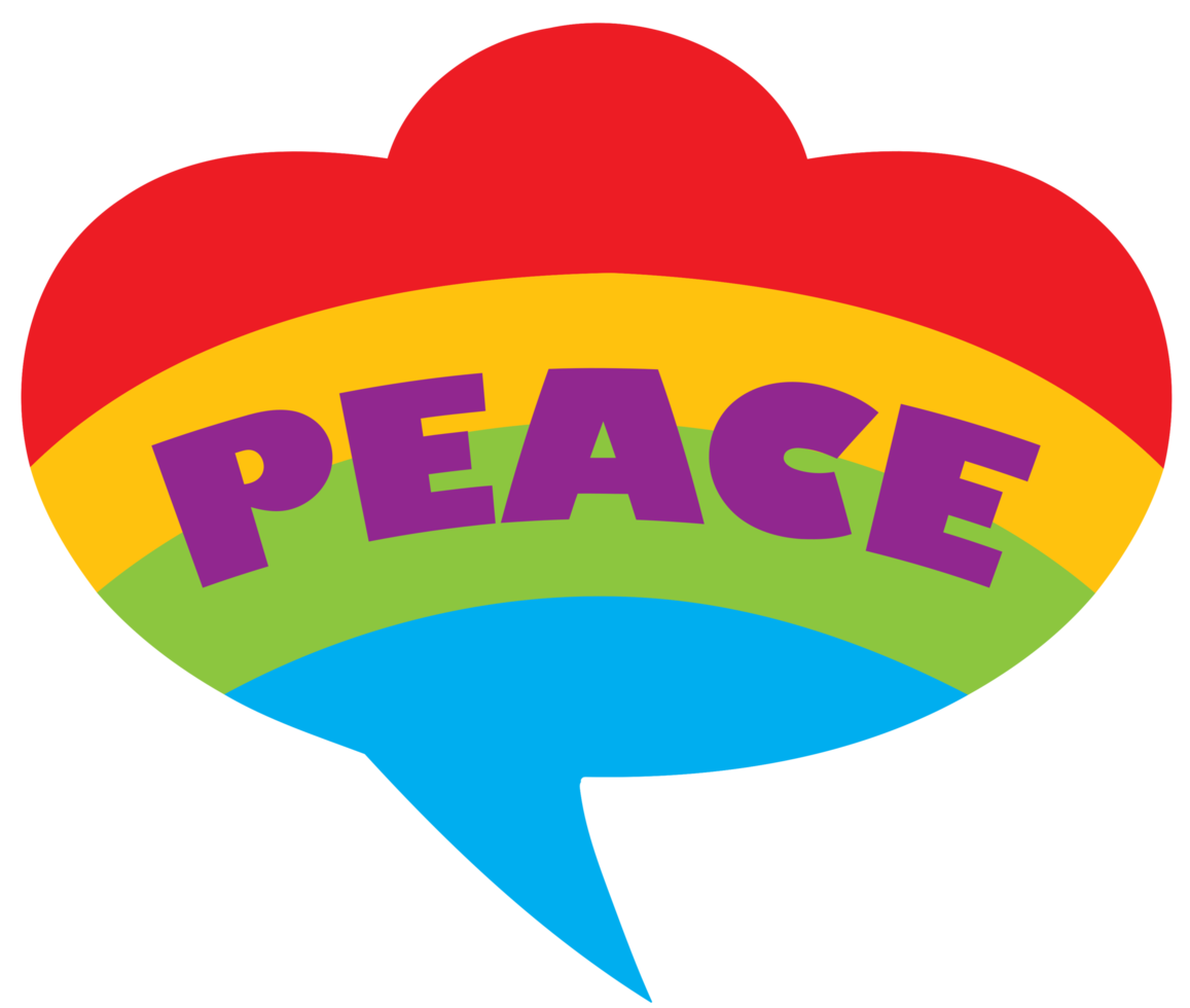 Colorful peace speech bubble png