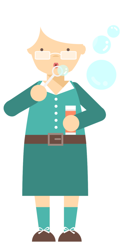 Grandma blowing bubbles png