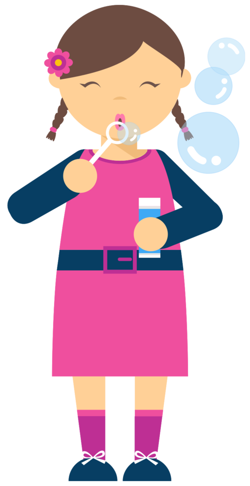 Girl play bubbles png