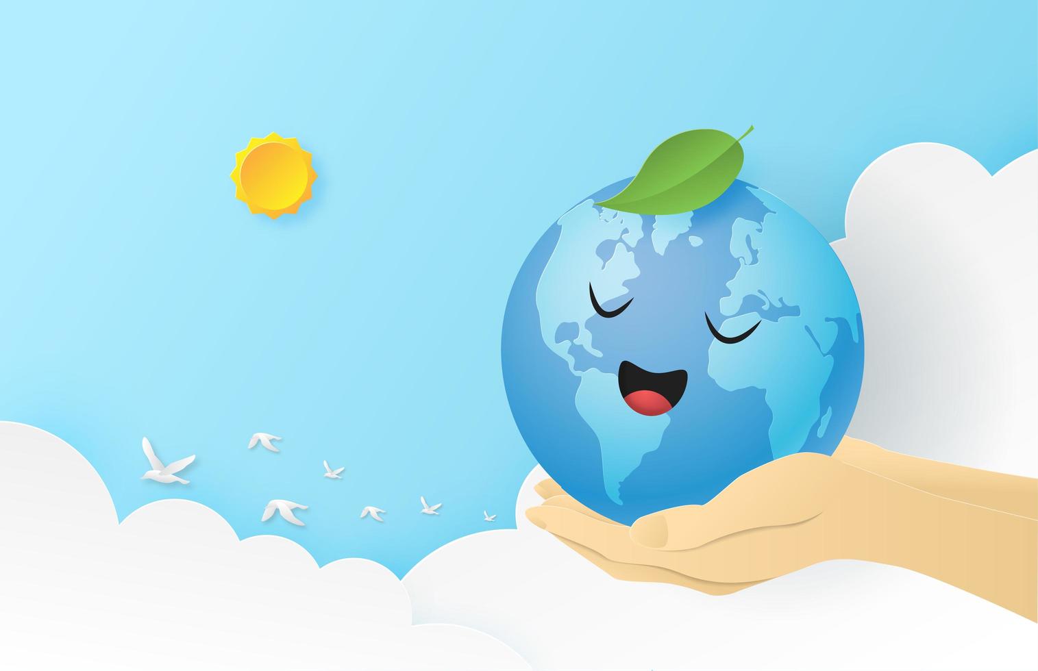 World earth day background concept vector