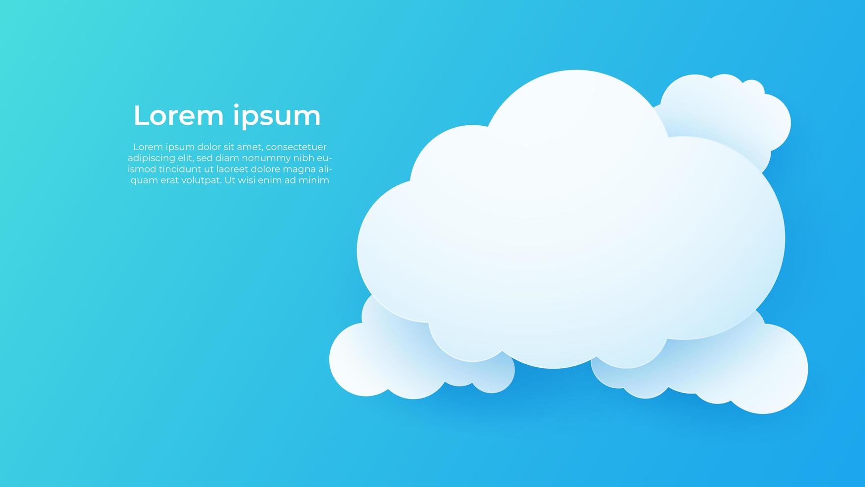 Cloud Computing Technology with White Clouds vector