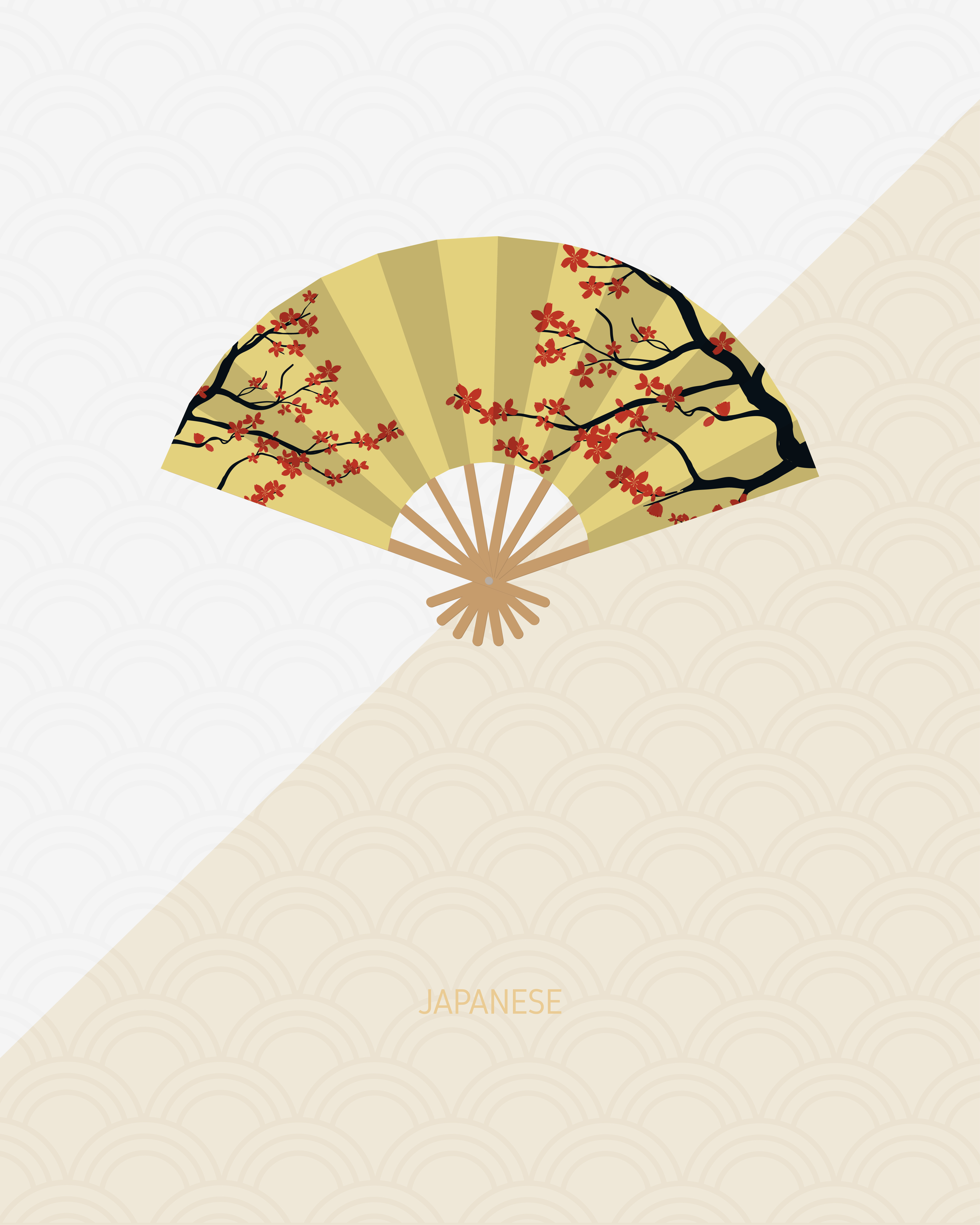 Traditional Japanese Fan with Cherry Blossom - Download Free Vectors ...