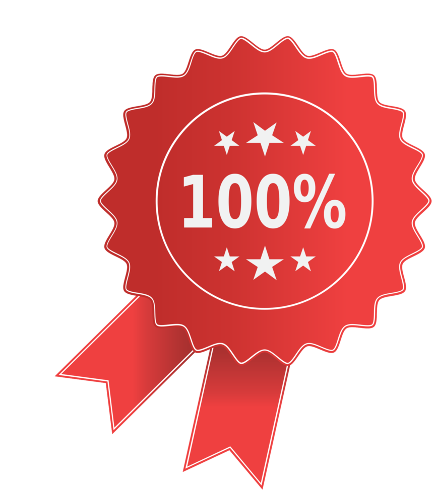 100% badge ribbon png