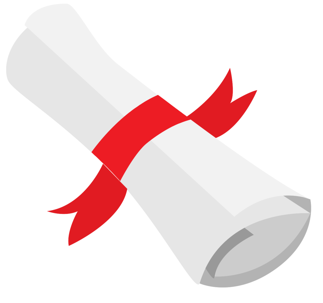 Scrolled paper with ribbon png