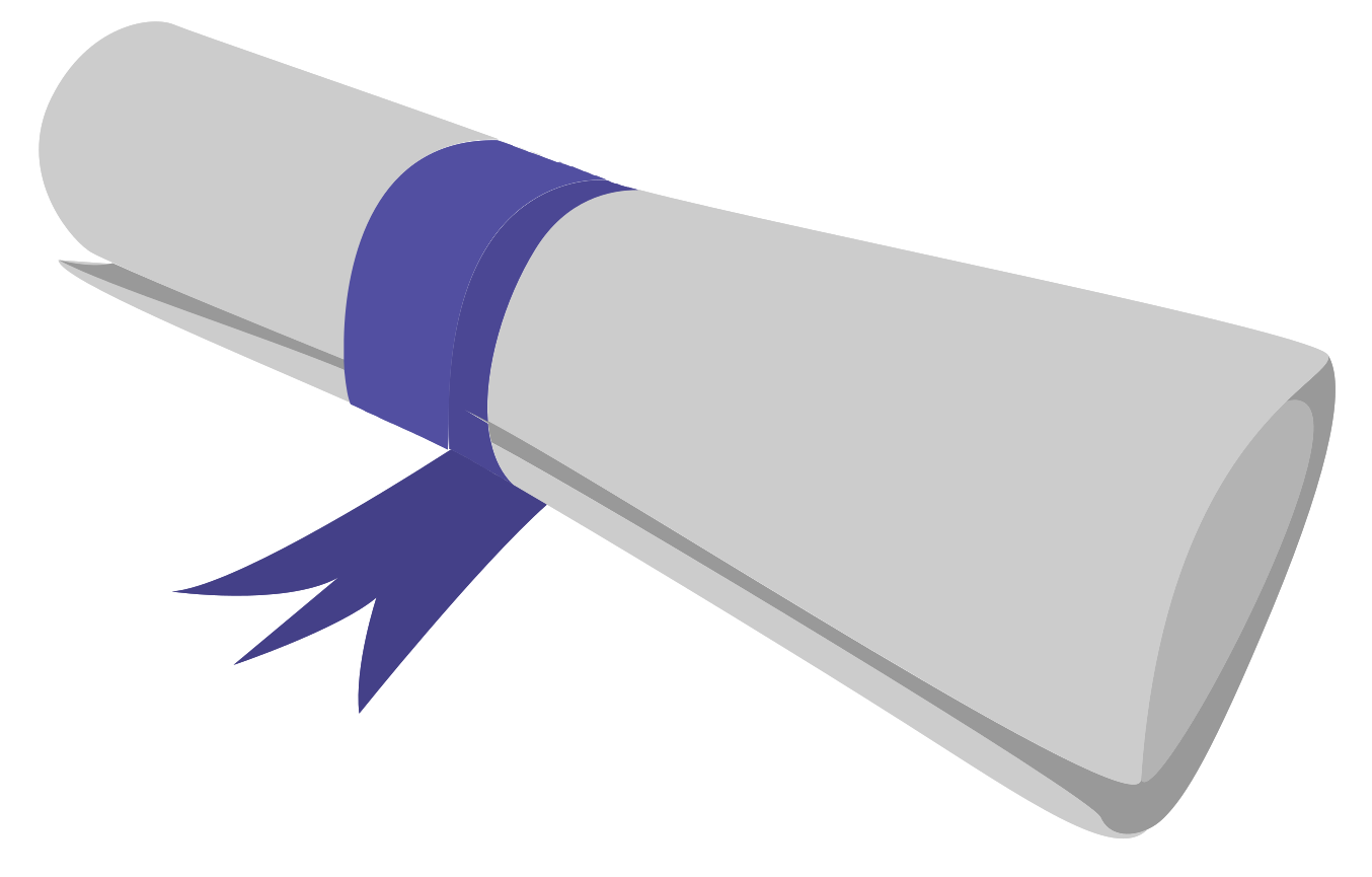 Scrolled paper with ribbon png