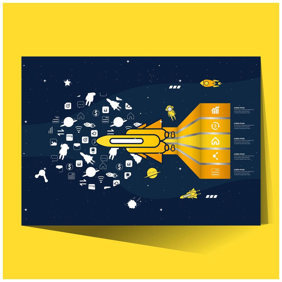 Infographic in yellow color vector