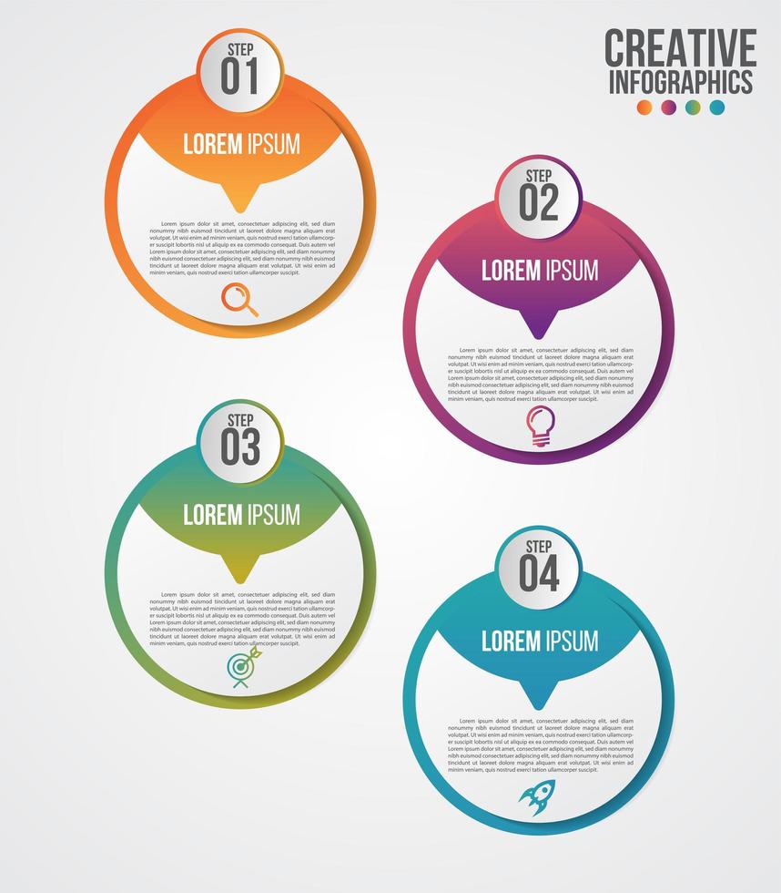 Diseño de línea de tiempo moderna de infografía para negocios con 4 pasos vector