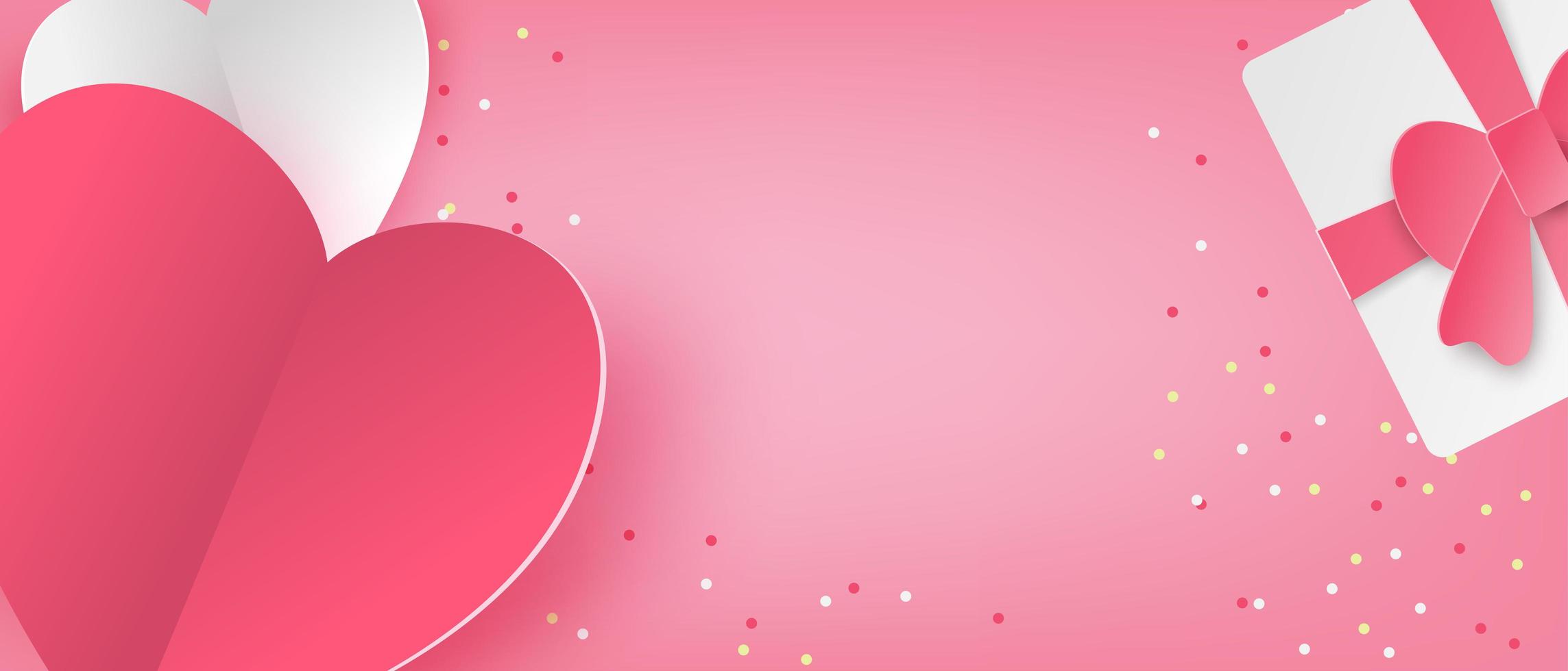 banner de amor en estilo de corte de papel vector