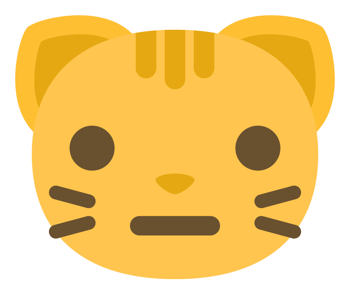 faccia di gatto emoji neutra png