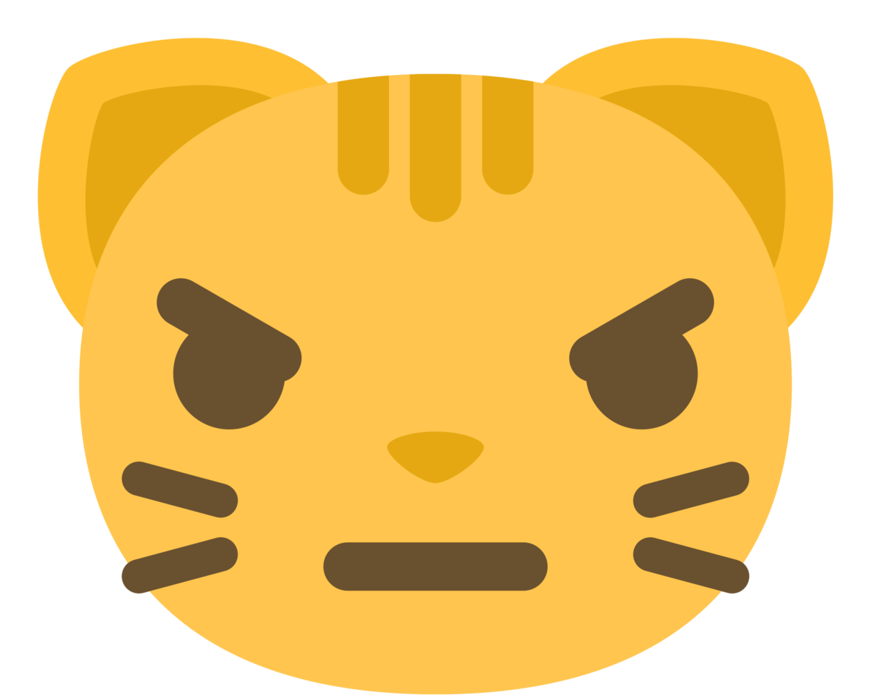 visage de chat emoji en colère png