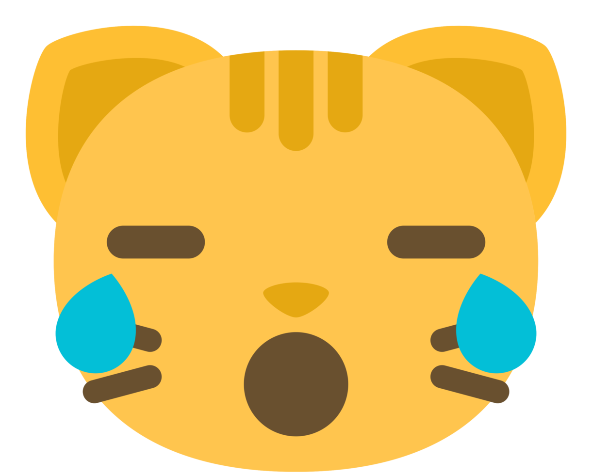 Emoji cat face cry png