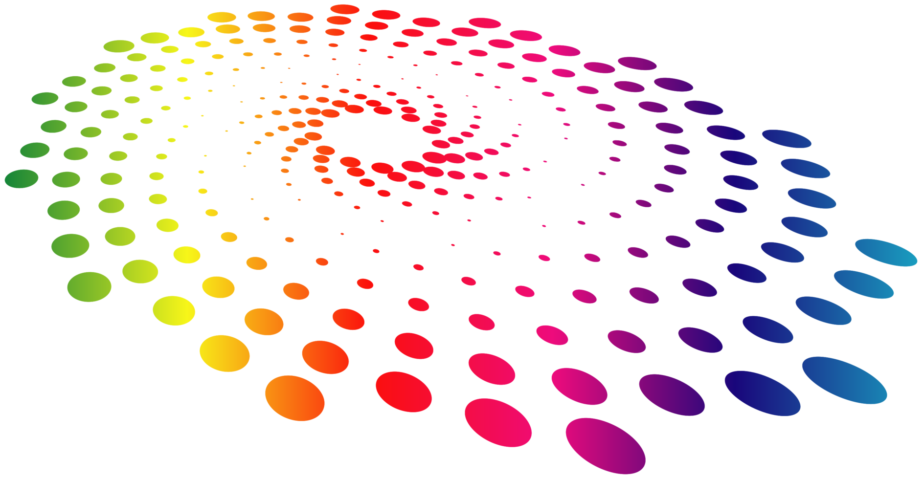 Abstract oval rainbow dot png