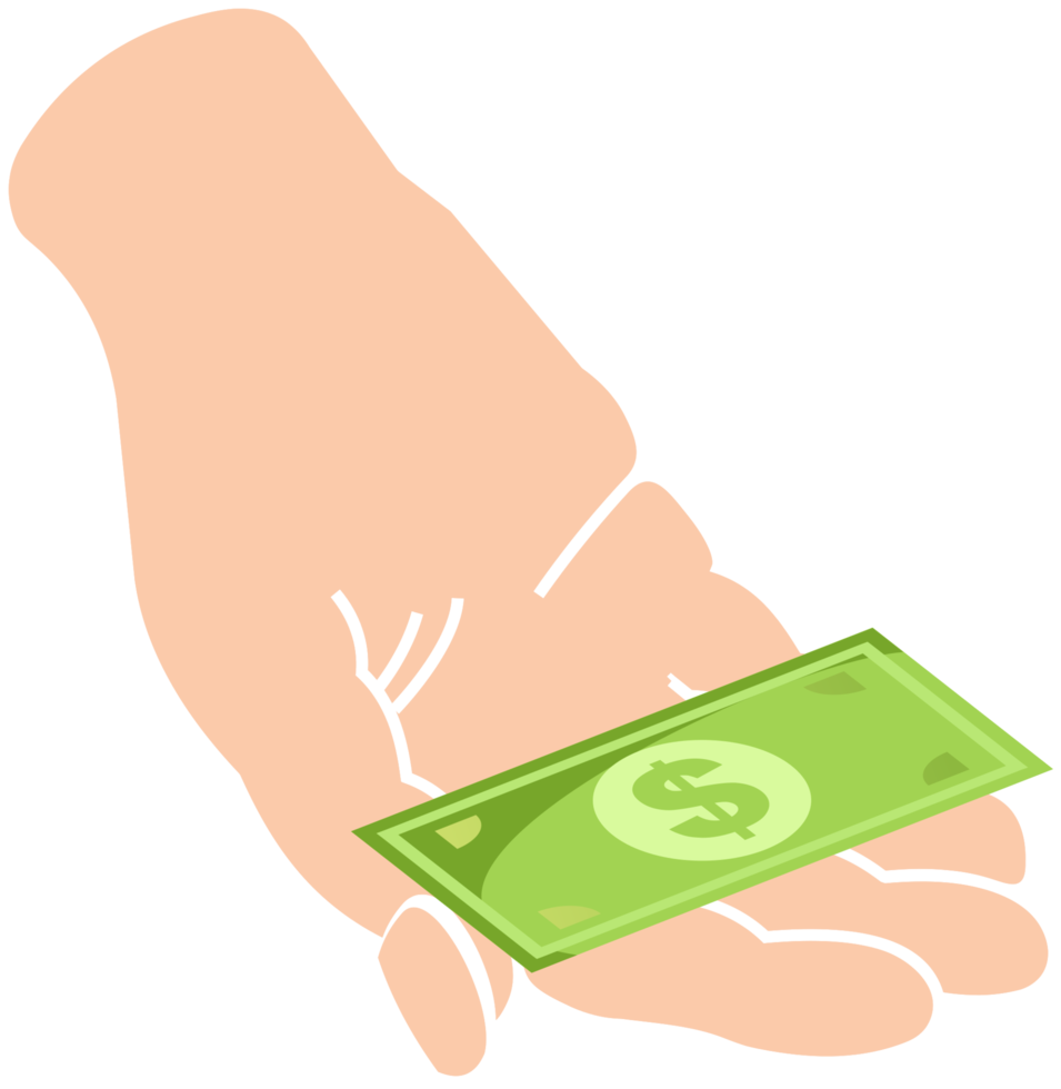 hand met geld png