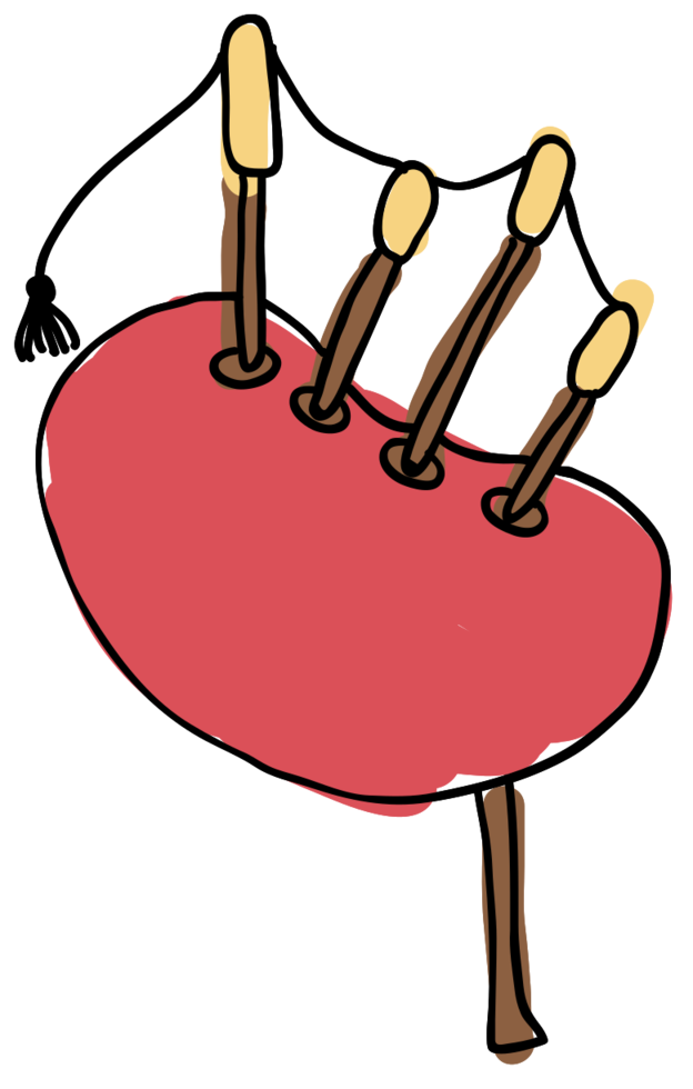 Hand drawn music instrument bagpipe png