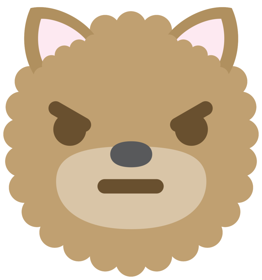 faccia di cane emoji arrabbiato png