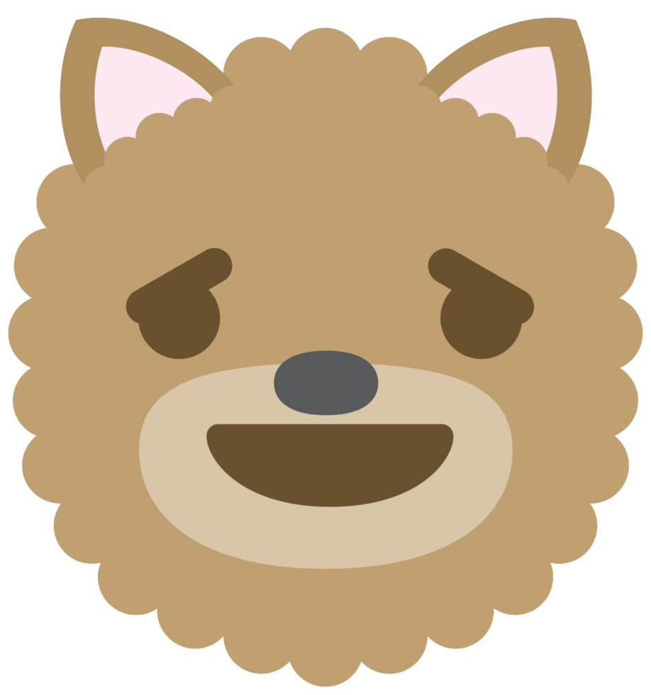 faccia di cane emoji sollevata png